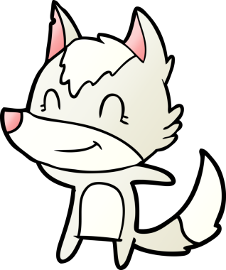 Bir insan tarafından çizilmiş dost canlısı bir kurt.