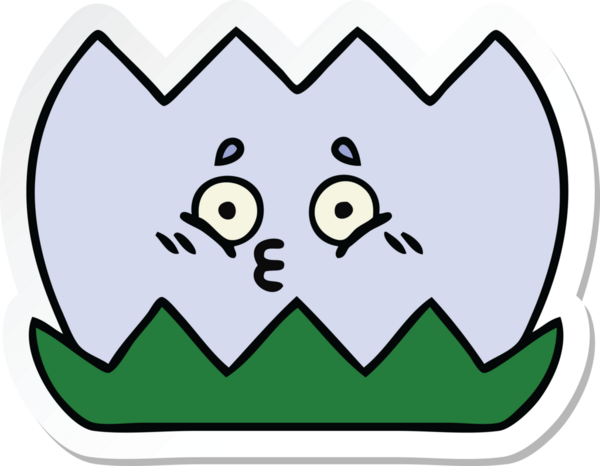 Bir insan tarafından çizilmiş şirin bir nilüfer çiçeğinin çıkartması.