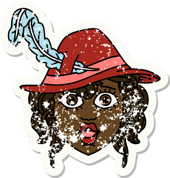 Retro Dövme Tarzı İnsan Ozan Karakteri Bir İnsan Tarafından Çizilmiş