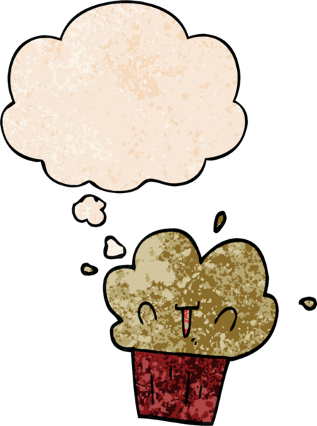 Bir insan tarafından çizilmiş grunge desenli düşünce baloncuklu çizgi film keki.