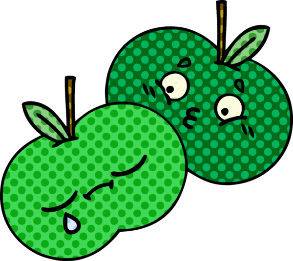 bir insan tarafından çizilmiş elmaların çizgi romanı