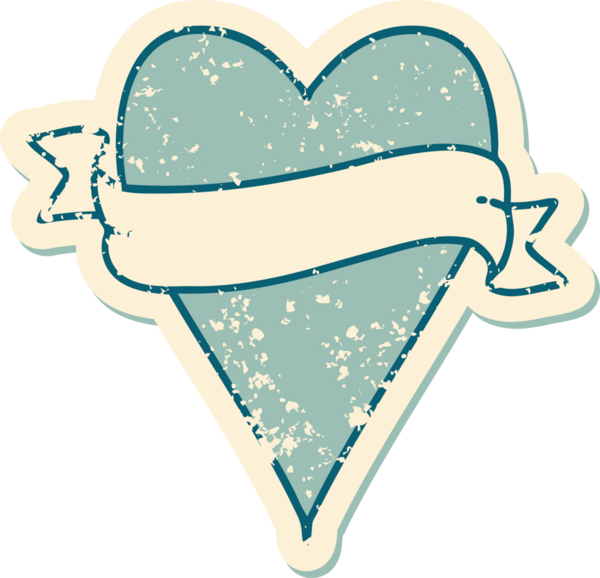 Bir insan tarafından çizilmiş kalp ve bayrağın sembolik depresif dövme şekli