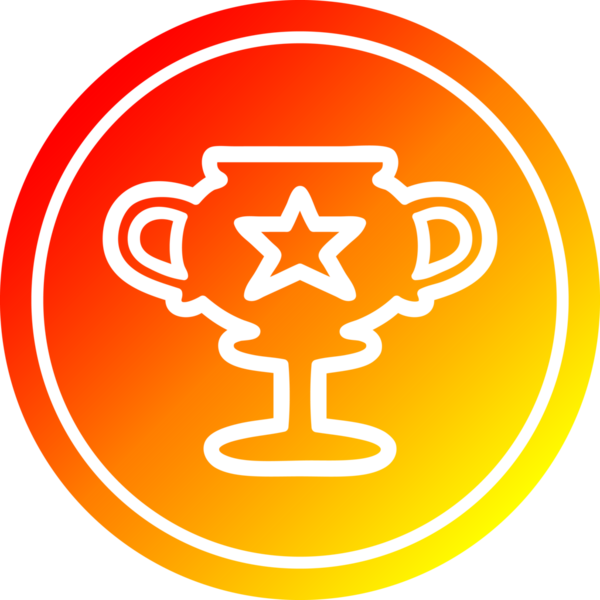 Kupa kabı dairesel simgesi, sıcak gradyan bir insan tarafından çizilmiş.