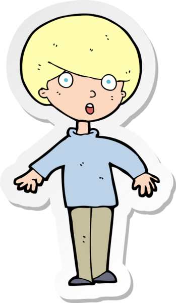 Bir insan tarafından çizilmiş bir karikatür çıkartması.