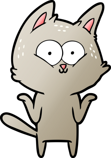 Çizgi film kedisi bir insan tarafından çizilmiş omuzlarını silkiyor.