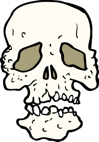 Bir insan tarafından çizilmiş kafatası.