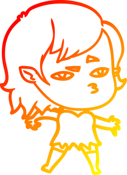 Bir insan tarafından çizilmiş bir vampir kız çizgi çizimi.