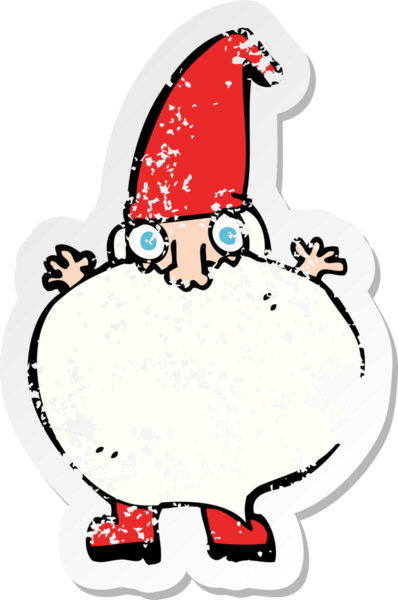 Bir insan tarafından çizilmiş küçük bir Noel Baba çizgi filminin gerilimli yapıştırması.