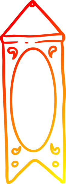 Bir insan tarafından çizilmiş bir kraliyet bayrağının sıcak eğimli çizgisi.