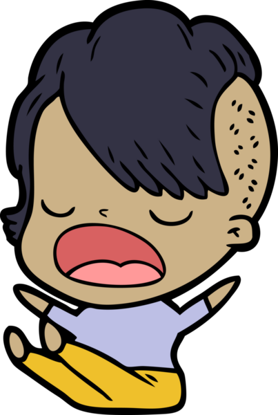 Bir insan tarafından çizilmiş havalı hippi kız çizgi filmi.