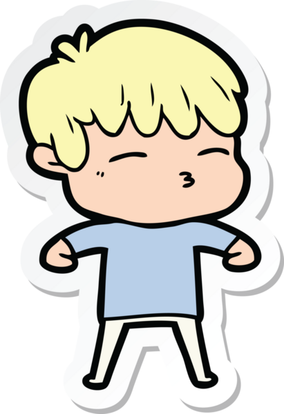 Bir insan tarafından çizilmiş hayal kırıklığına uğramış bir adamın çıkartması.