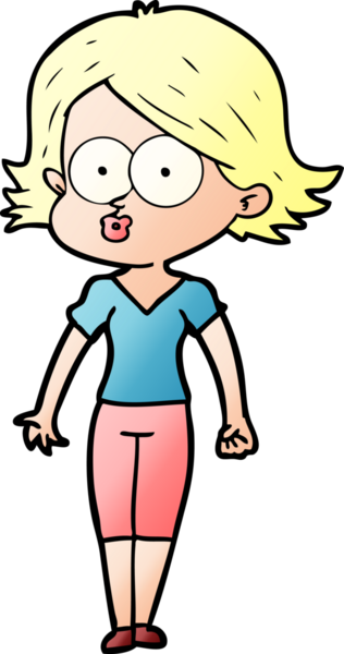 Çizgi film kızı somurtuyor bir insan tarafından