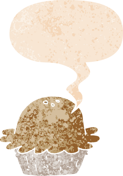 grunge ile konuşma balonu ile çizgi film turtası bir insan tarafından çizilmiş sıkıntılı retro desen tarzı