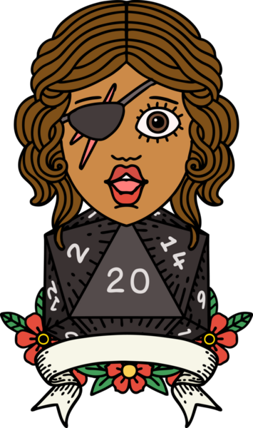 Retro Dövme Tarzı Bir insan tarafından çizilmiş 20 zarlı düzenbaz insan