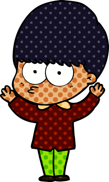 Bir insan tarafından çizilmiş sinirli çizgi film çocuğu.