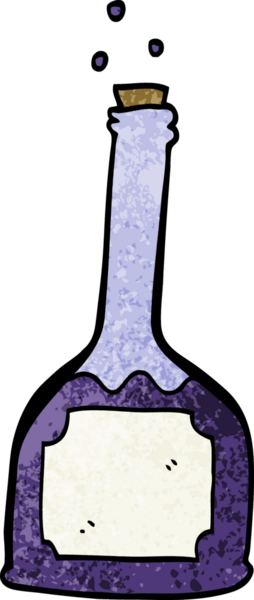 Bir insan tarafından çizilmiş sihirli iksir.