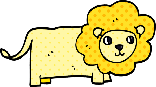 Bir insan tarafından çizilmiş karalama aslanı.