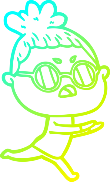 Bir insan tarafından çizilmiş bir çizgi filmin soğuk gradyan çizimi.