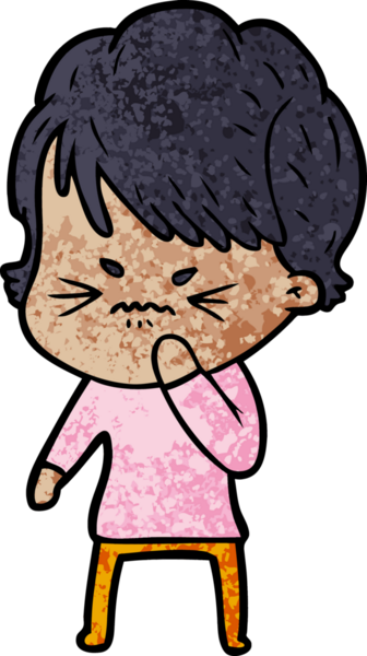 Bir insan tarafından çizilmiş, hayal kırıklığına uğramış bir kadın.