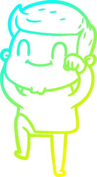 Bir insan tarafından çizilmiş karikatür cana yakın bir adamın çizimi.