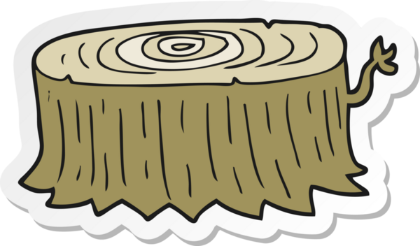 Bir insan tarafından çizilmiş ağaç kütüğünün çıkartması.