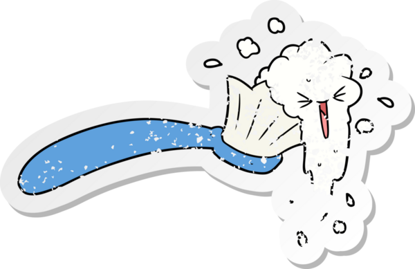 Bir insan tarafından çizilmiş diş fırçası ve diş macunu.