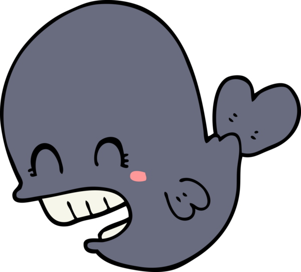 Bir insan tarafından çizilmiş çizgi film balinası