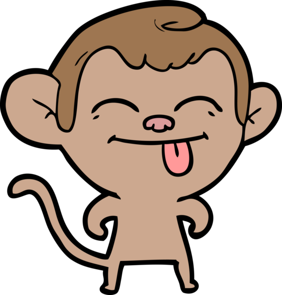 Bir insan tarafından çizilmiş komik çizgi maymun.