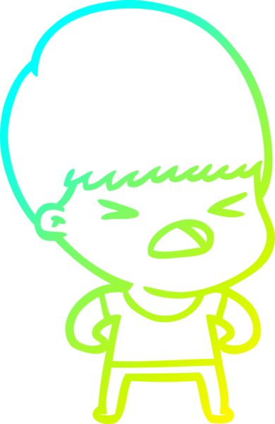 Bir insan tarafından çizilen bir çizgi filmin soğuk gradyan çizimi.