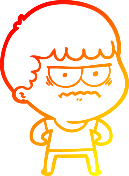 Bir insan tarafından çizilmiş, kızgın bir çizgi film karakteri.