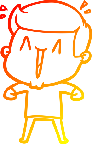 Bir insan tarafından çizilmiş, heyecanlı bir çizgi film çizimi.