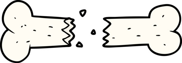 Bir insan tarafından çizilmiş kırık kemik karikatürü.