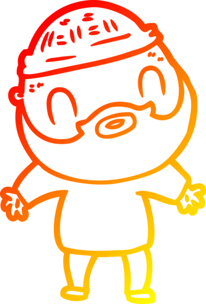 Bir insan tarafından çizilmiş sakallı bir adamın sıcak çizgi çizimi.