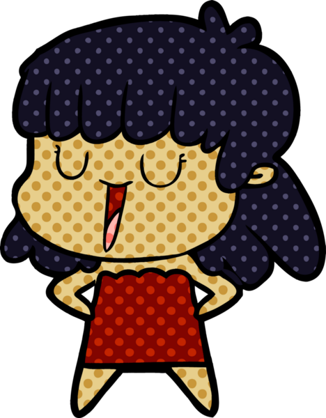 Bir insan tarafından çizilmiş bir çizgi film kadını.