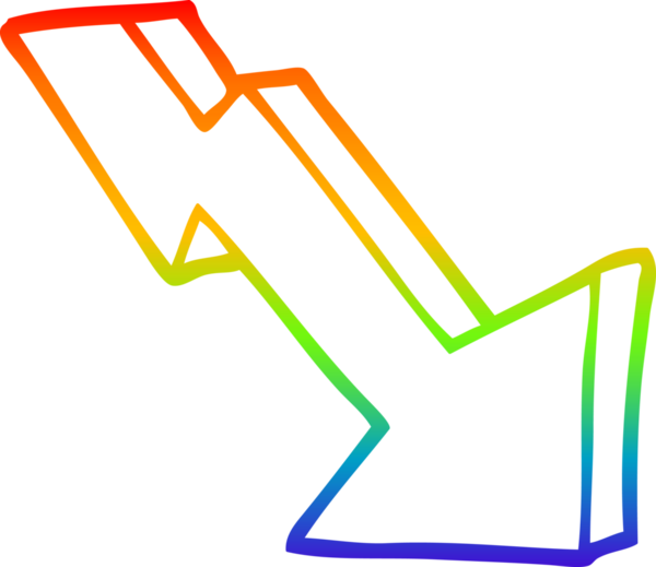 gökkuşağı gradyan çizgi çizimi bir insan tarafından çizilmiş bir iş kaybı oku