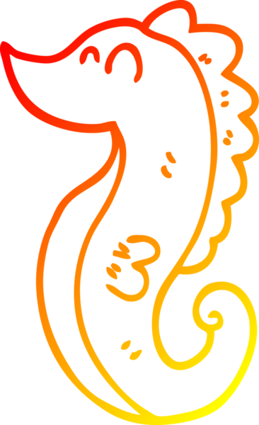 Bir insan tarafından çizilmiş karikatür deniz atı çizimi.