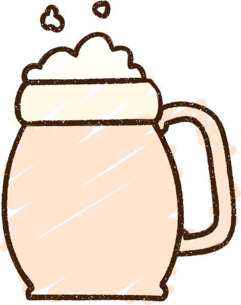 Bir insan tarafından çizilmiş bir kupa bira tebeşiri