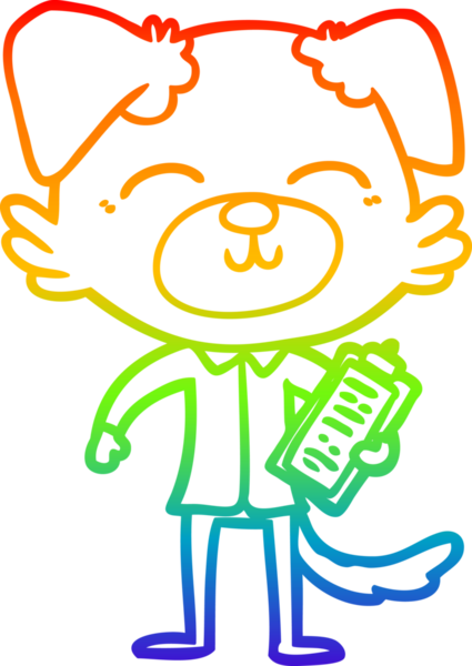 gökkuşağı gradyan çizgi çizimi bir insan tarafından çizilmiş bir köpek yöneticisi