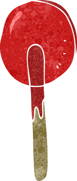 Bir insan tarafından çizilmiş şeker lolipopu.