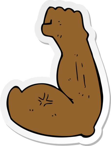 Bir insan tarafından çizilmiş güçlü bir kolun çıkartması.