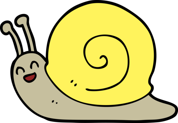 bir insan tarafından çizilmiş karikatür salyangozu