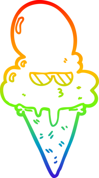 gökkuşağı gradyanı çizimi bir insan tarafından çizilmiş karikatür serin dondurma