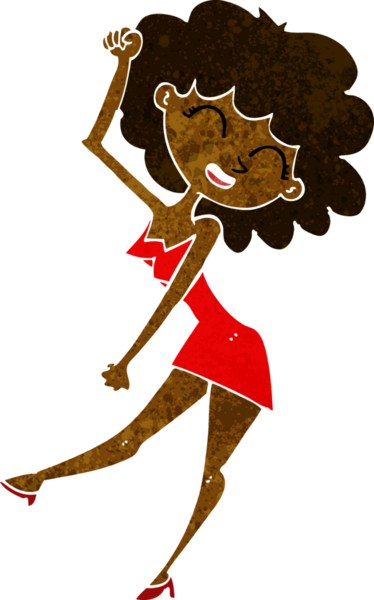 Bir insan tarafından çizilmiş çizgi film dansçısı kadın.