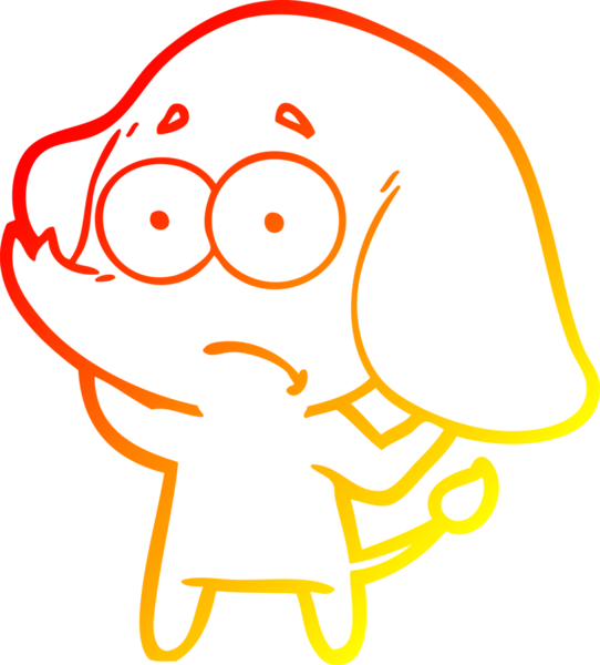 Bir insan tarafından çizilmiş, belirsiz bir filin sıcak çizgi çizimi.