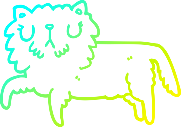 Bir insan tarafından çizilen çizgi film kedisinin soğuk gradyan çizgisi.