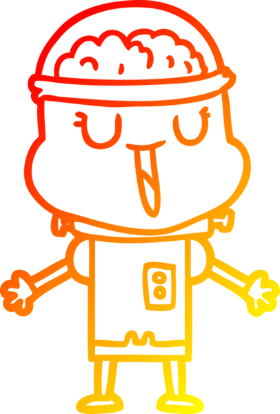 Bir insan tarafından çizilmiş mutlu bir çizgi robot çizimi