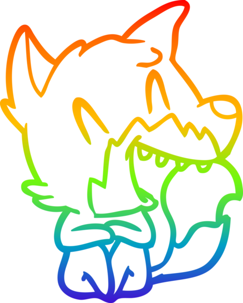 Bir insan tarafından çizilmiş gülen tilki çizgi filmi.