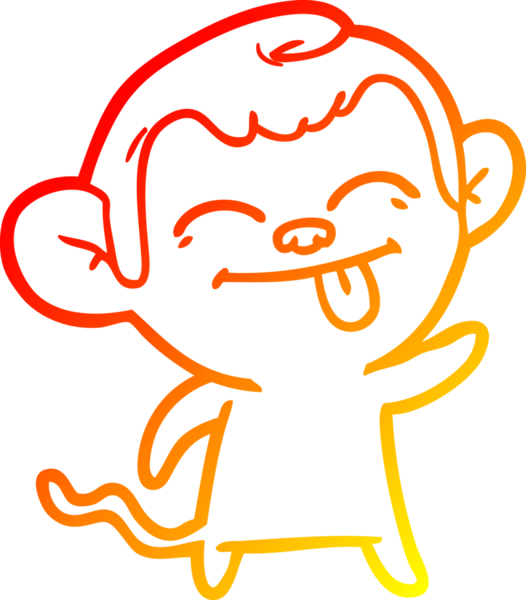 Bir insan tarafından çizilmiş komik çizgi maymun çizimi.