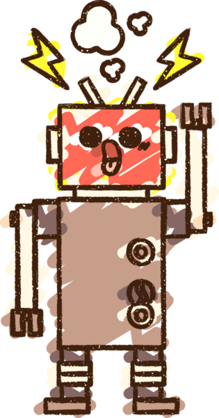 Bir insan tarafından çizilen robot tebeşiri.
