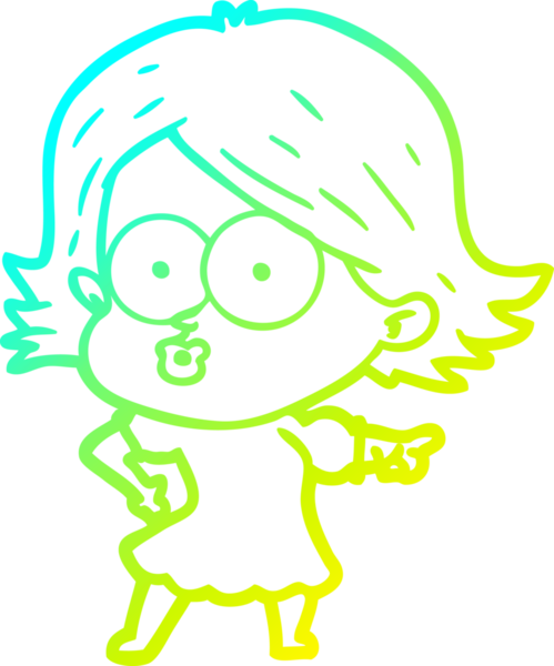 Bir insan tarafından somurtulmuş çizgi film kızı çizimi.